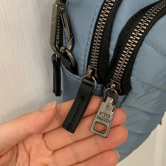 Steve Madden Pastel Blue Quilted Nylon Crossbody Bag - Picture 8 of 17